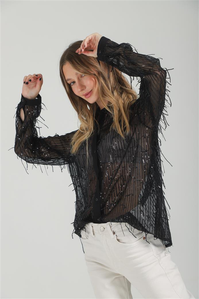 Camisa Valquiria Flecos Lentejuelas